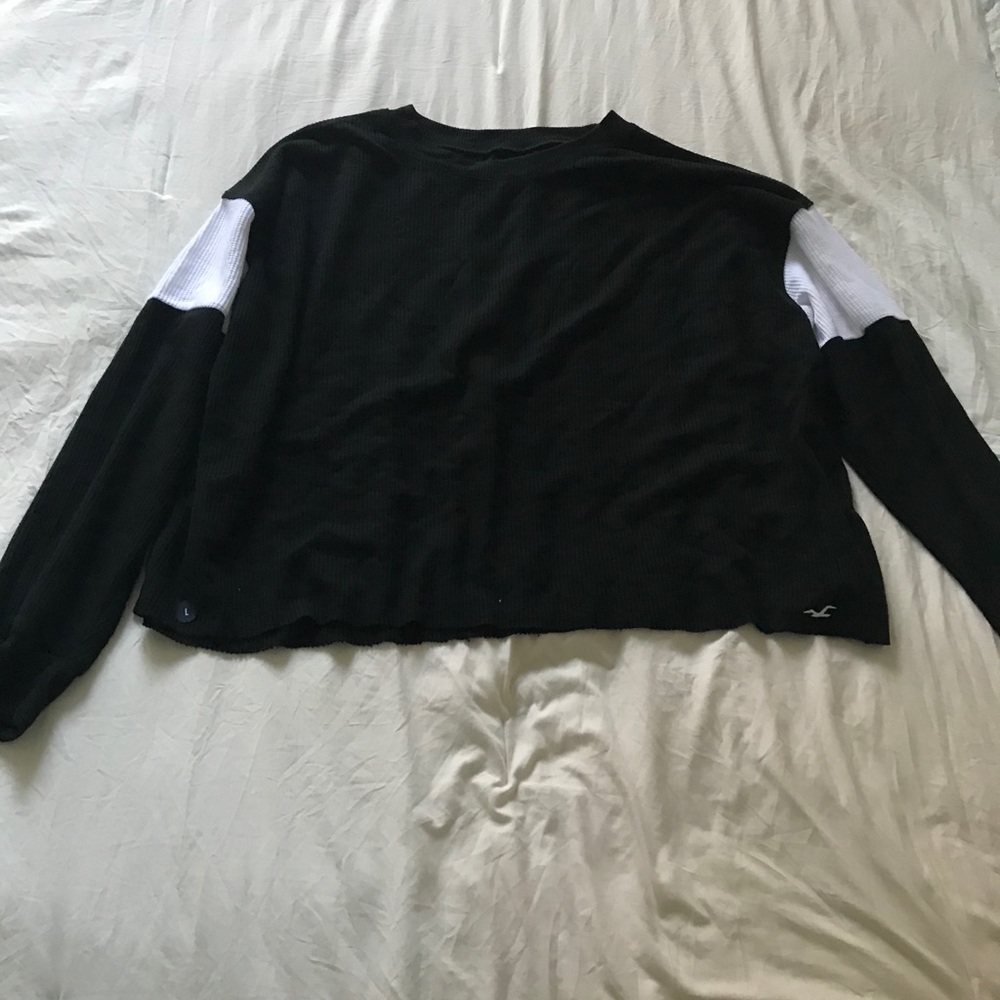 Hollister cropped waffle long sleeve- t